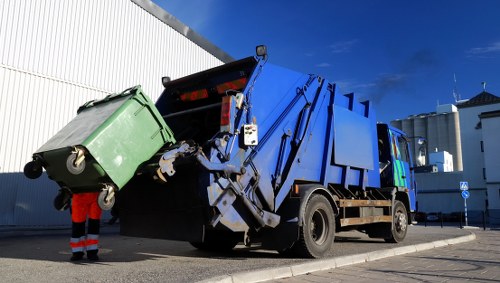 Waste collection trucks in Crouch End